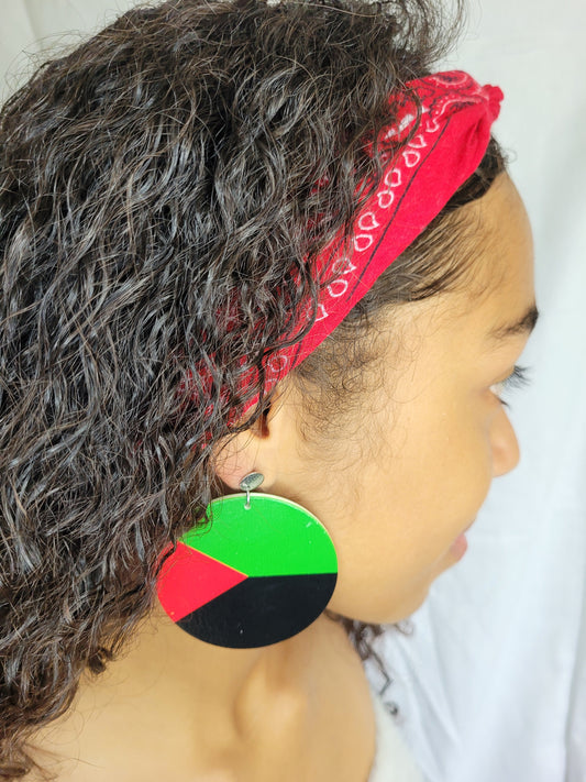 Boucles d'oreilles MQ vert rouge noir