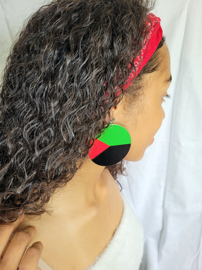 Boucles d'oreilles MQ vert rouge noir