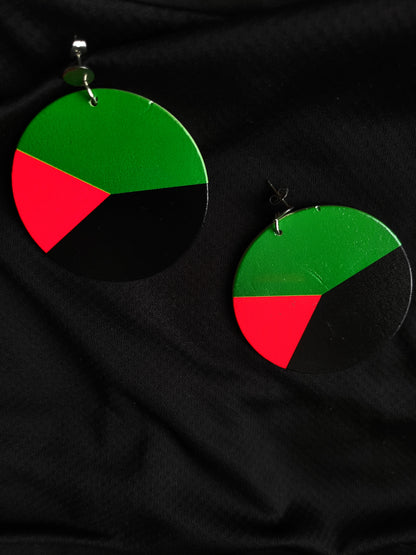 Boucles d'oreilles MQ vert rouge noir