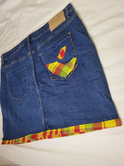 Jupe Bleu Jeans et Madras