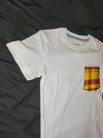 Tee-shirt madras à poche rouge 5 ans