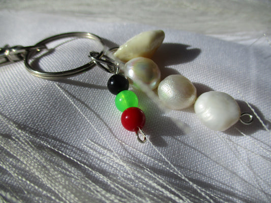 Porte-clef Rouge vert Noir Coquillage